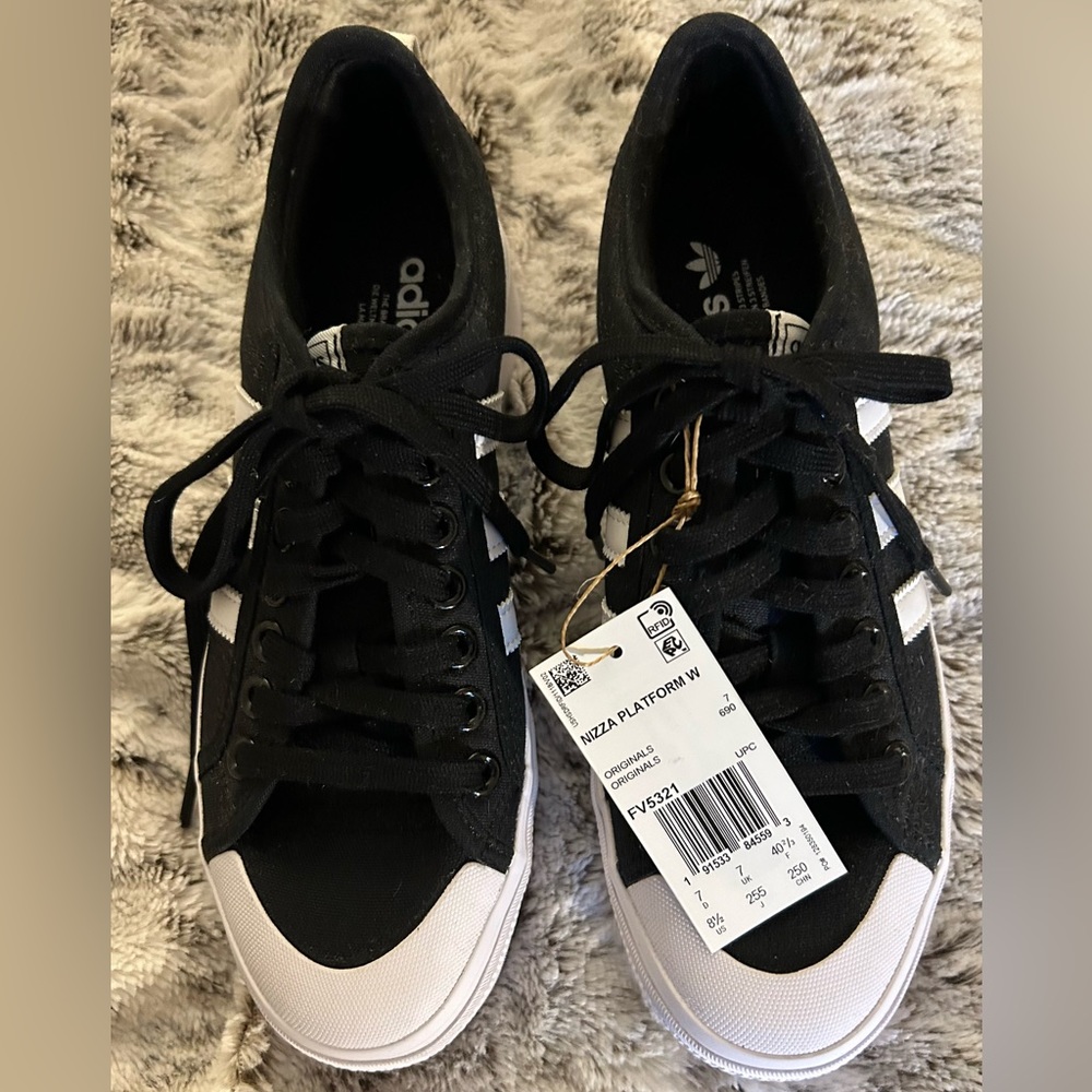 NWT black Adidas Originals Nizza platform sneakers- size 8.5 - Picture 8 of 11
